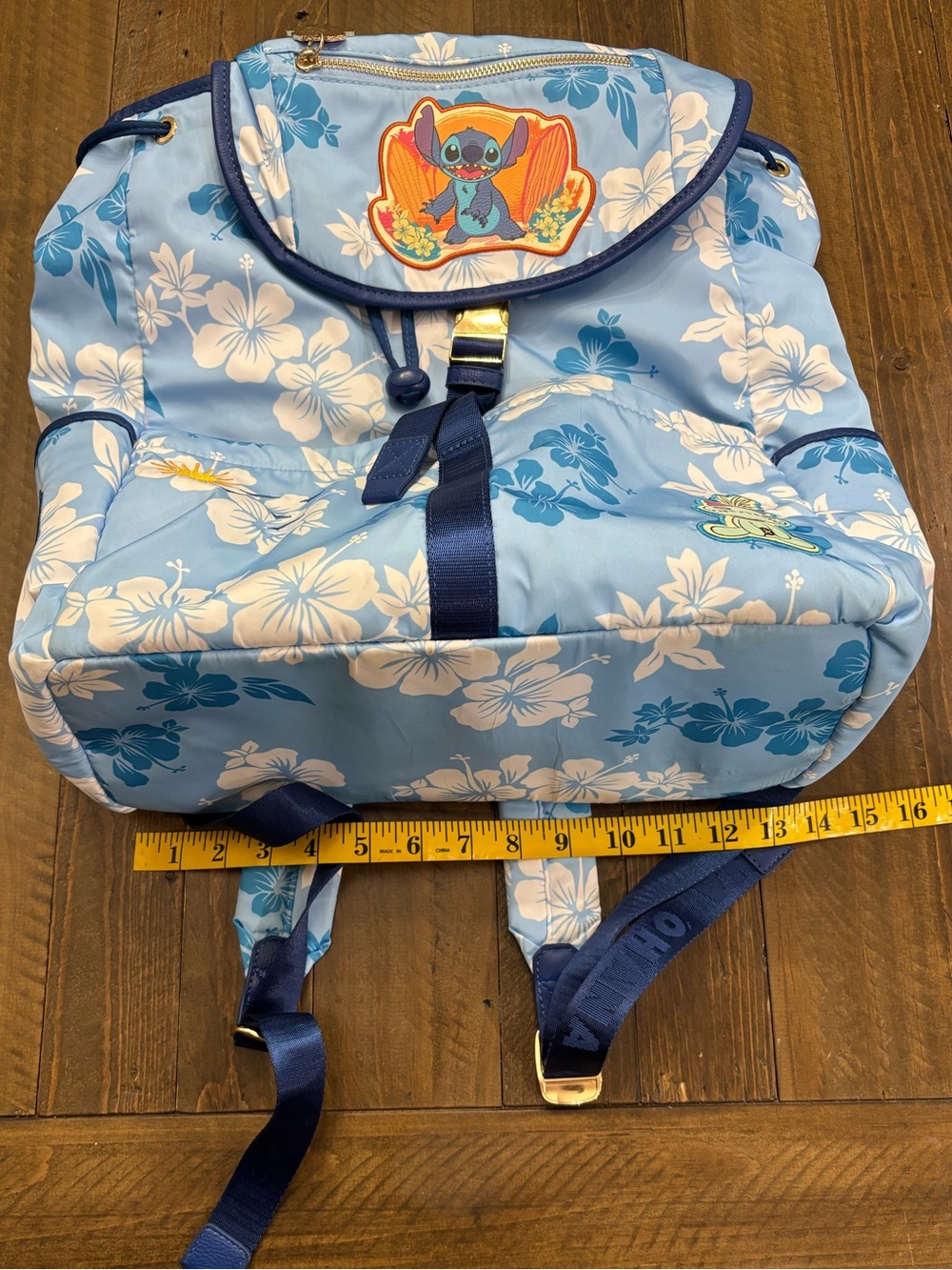 BoxLunch Exclusive Disney Lilo & Stitch Hibiscus Blue Backpack - Picture 13 of 15